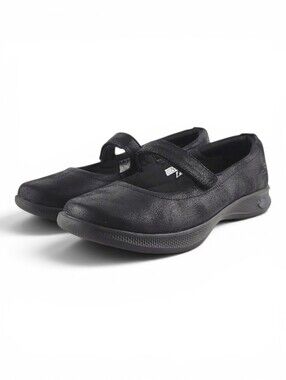 Skechers Women's Go Step Lite Goga Max Mary Jane Flat Shoes Black 5
